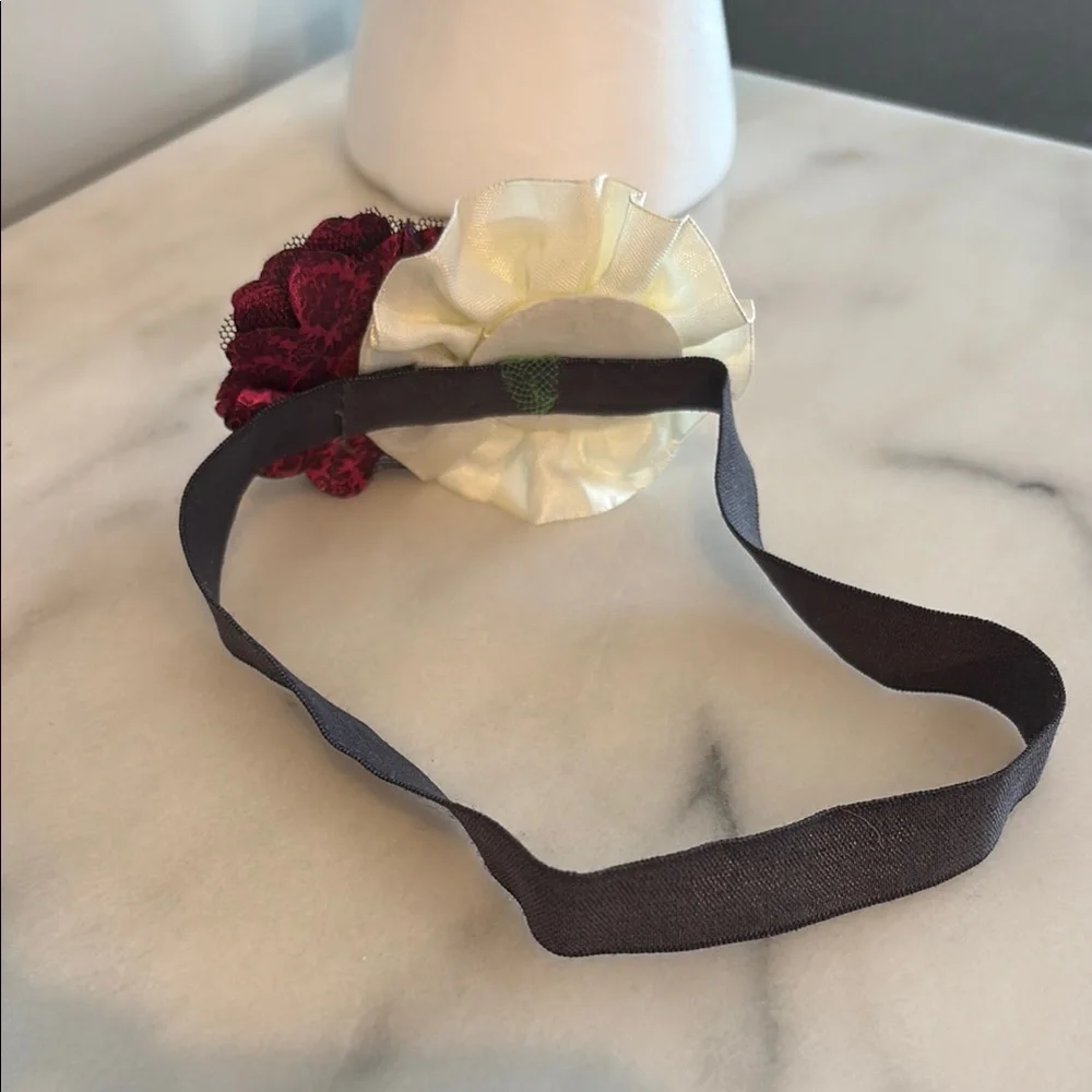 Romantic Cream and Red Floral Hair Accessory